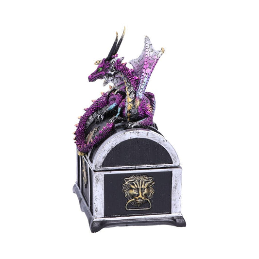 Reptilian Riches Dragon Sitting on a Treasure Chest Storage Box 15cm 2