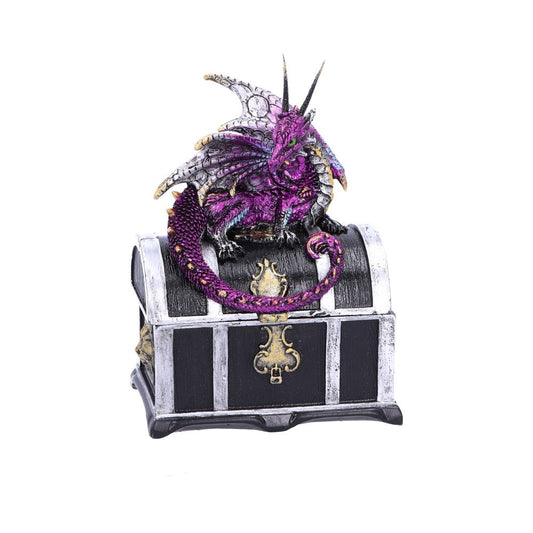 Reptilian Riches Dragon Sitting on a Treasure Chest Storage Box 15cm 1