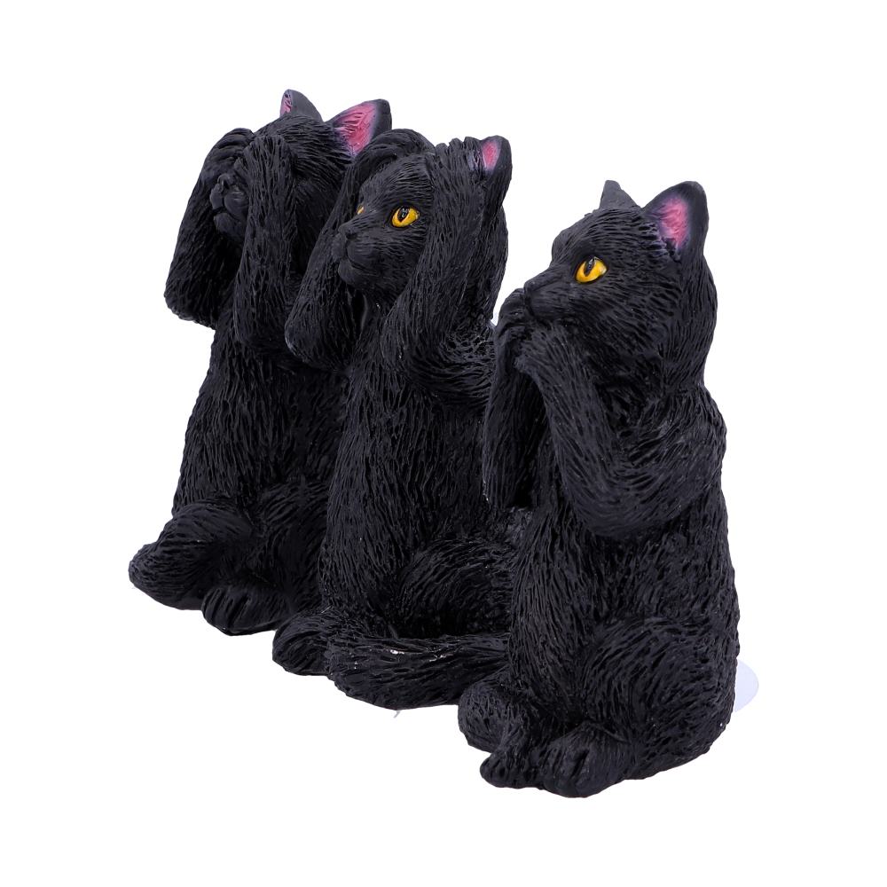 Three Wise Felines Black Cat Figures 8.5cm 2