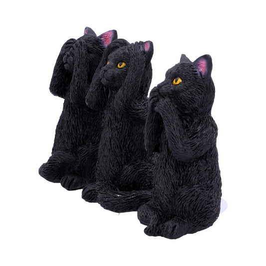Three Wise Felines Black Cat Figures 8.5cm 2