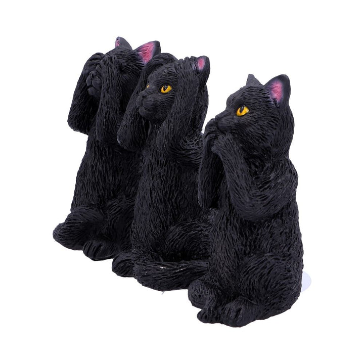 Three Wise Felines Black Cat Figures 8.5cm 2