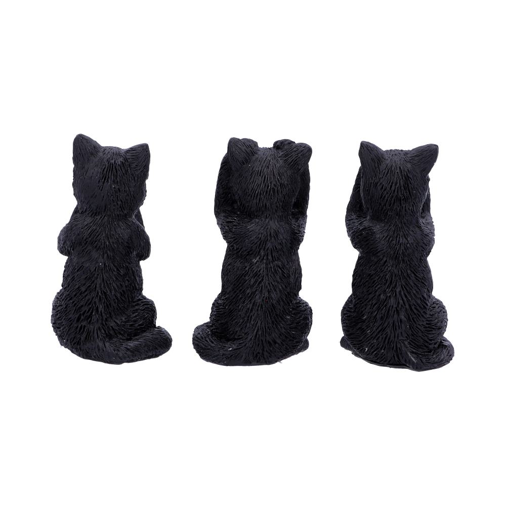Three Wise Felines Black Cat Figures 8.5cm 3