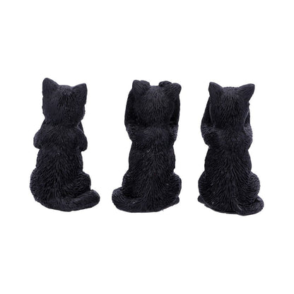 Three Wise Felines Black Cat Figures 8.5cm 3