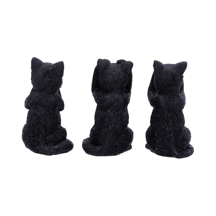 Three Wise Felines Black Cat Figures 8.5cm 3