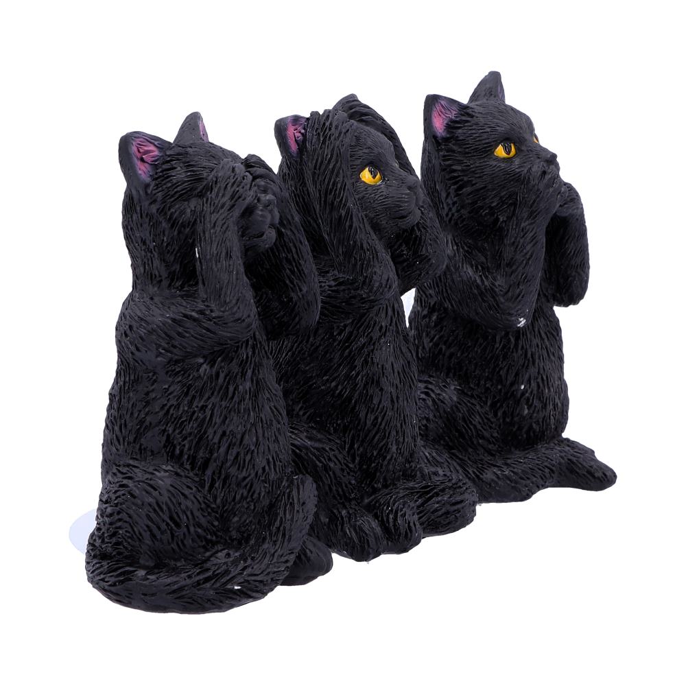 Three Wise Felines Black Cat Figures 8.5cm 4