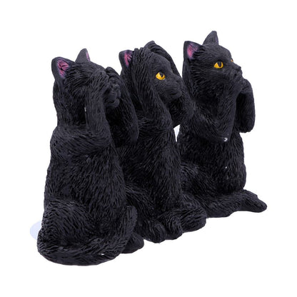 Three Wise Felines Black Cat Figures 8.5cm 4