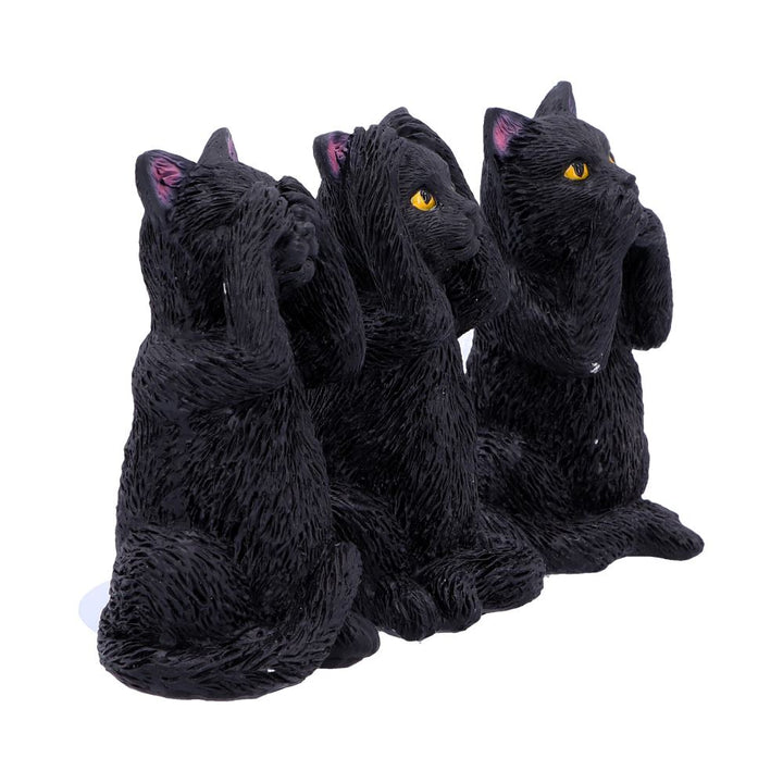 Three Wise Felines Black Cat Figures 8.5cm 4