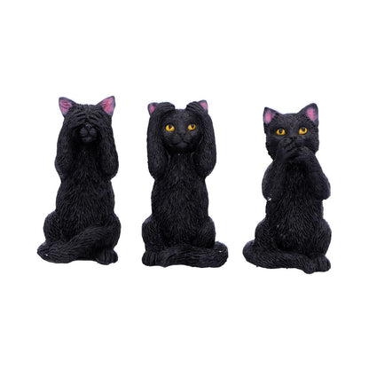 Three Wise Felines Black Cat Figures 8.5cm 1