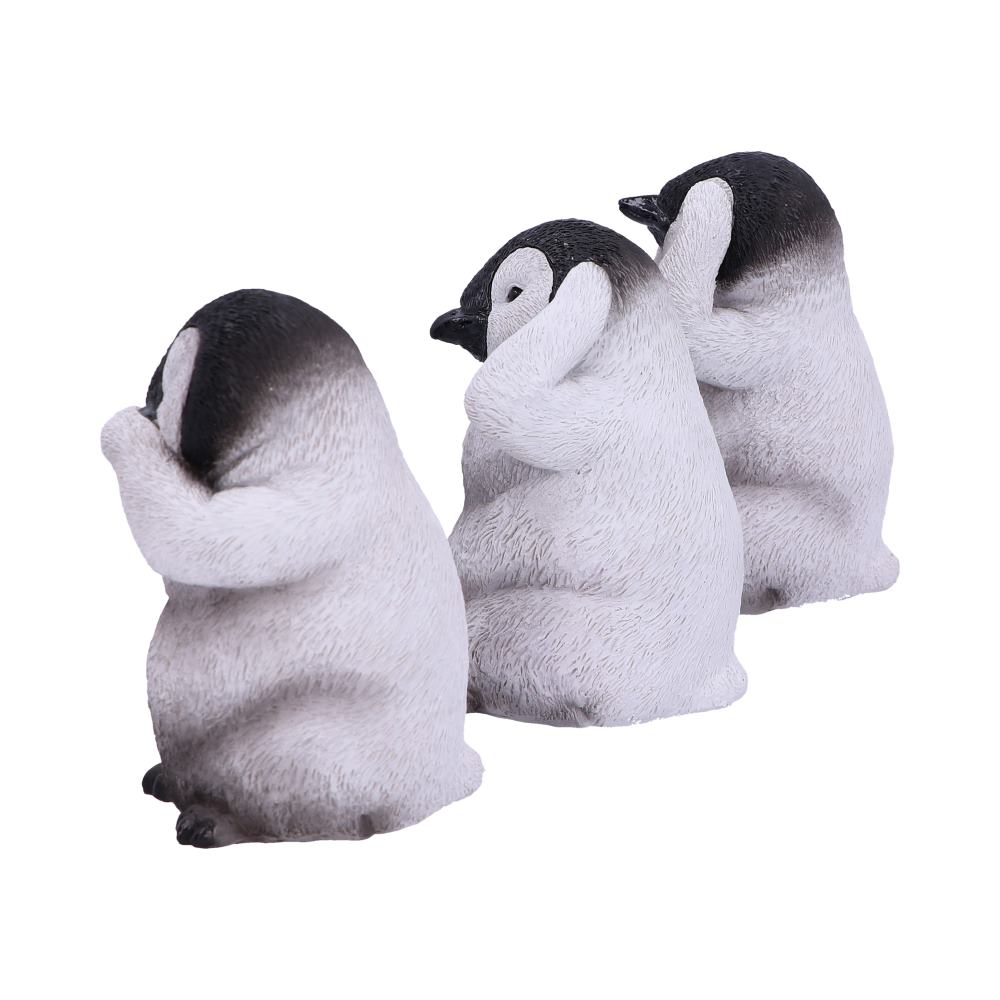 See No Hear Speak Evil Emperor Penguin Chick Figurines Three Wise Penguins 8.7cm 3