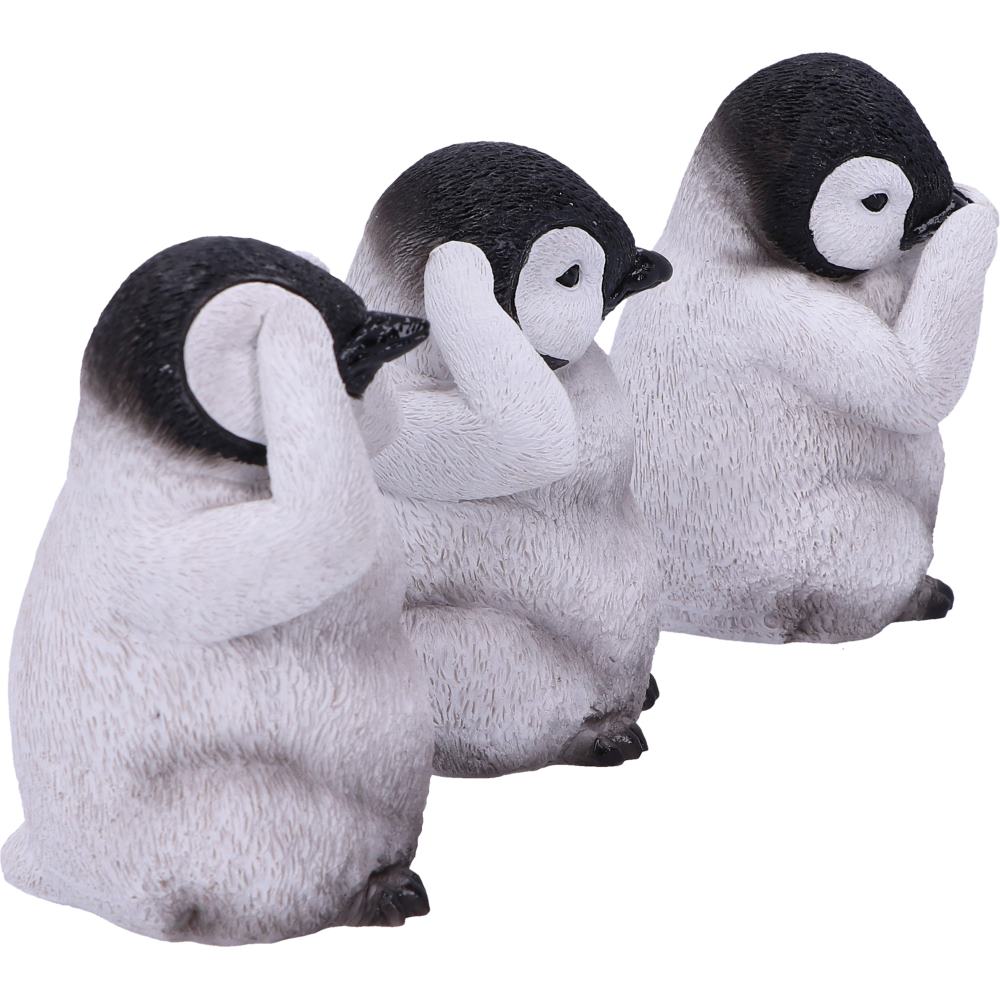See No Hear Speak Evil Emperor Penguin Chick Figurines Three Wise Penguins 8.7cm 5