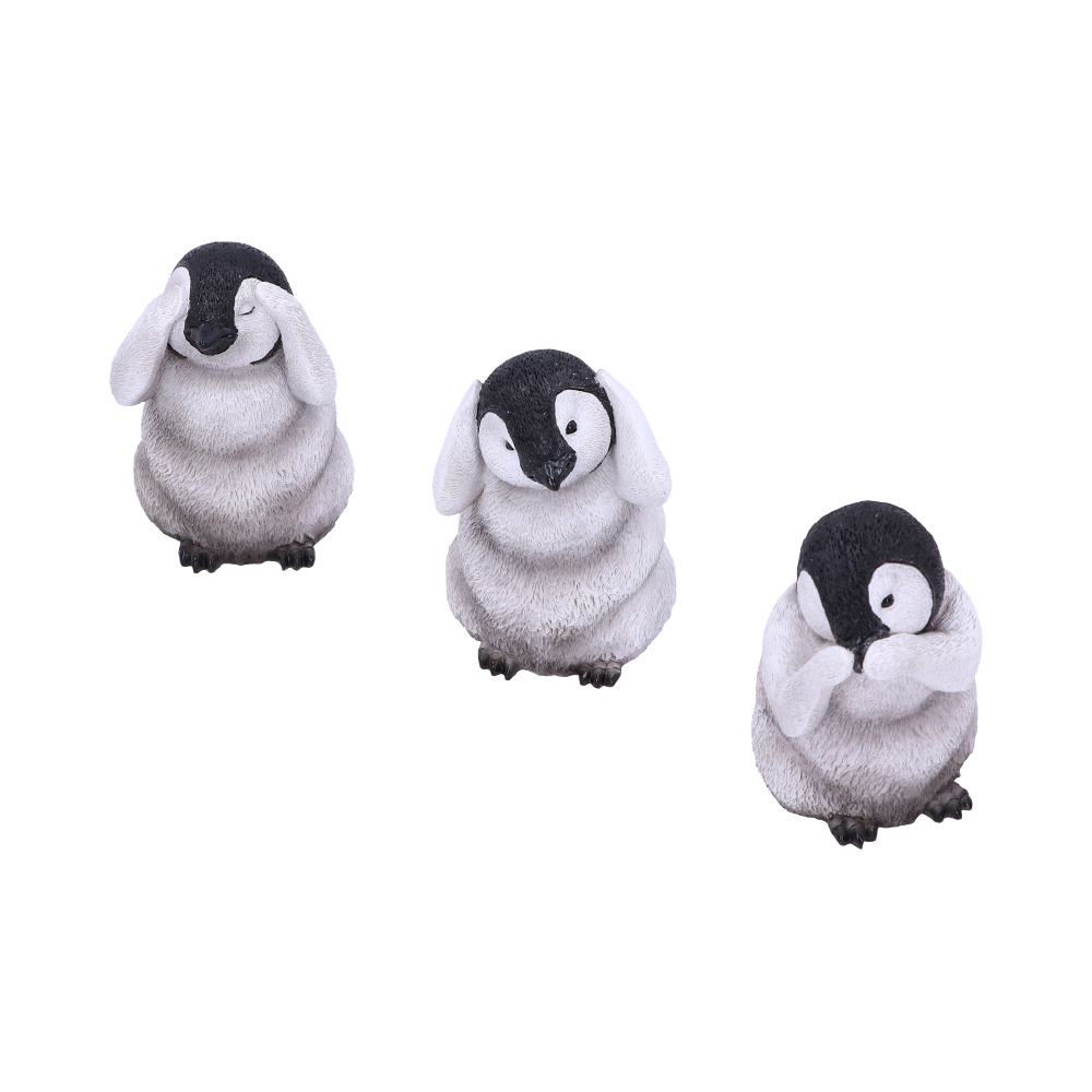 See No Hear Speak Evil Emperor Penguin Chick Figurines Three Wise Penguins 8.7cm 1