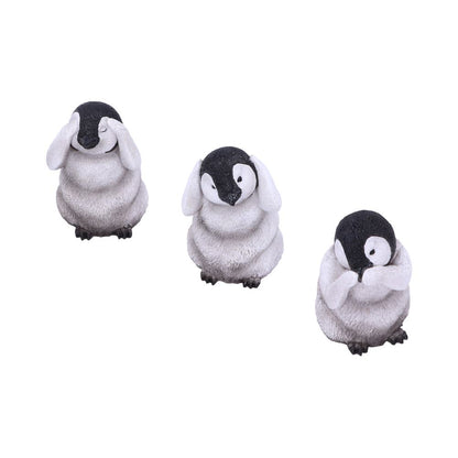 See No Hear Speak Evil Emperor Penguin Chick Figurines Three Wise Penguins 8.7cm 1