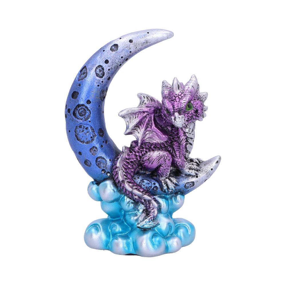 Metallic Purple Crescent Creature Moon Dragon Figurine 11.5cm 1