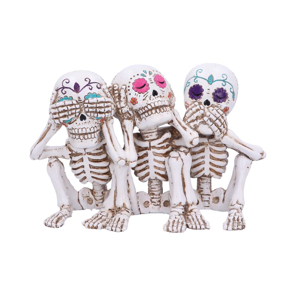Three Wise Calaveras Skeleton Figurine 20.3cm 1