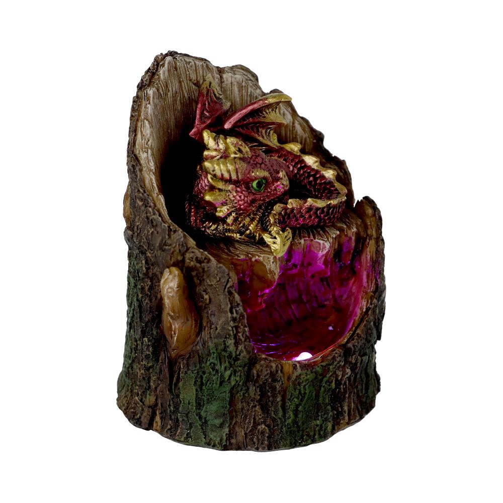 Arboreal Hatchling Red Dragon in Tree Trunk Light Up Figurine 10.8cm 4