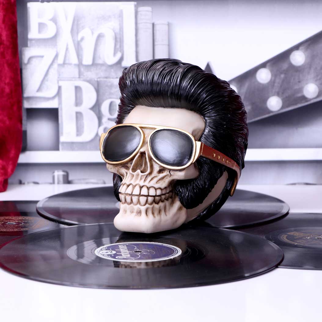 Uh Huh The King Elvis Skull Figurine 17cm 6