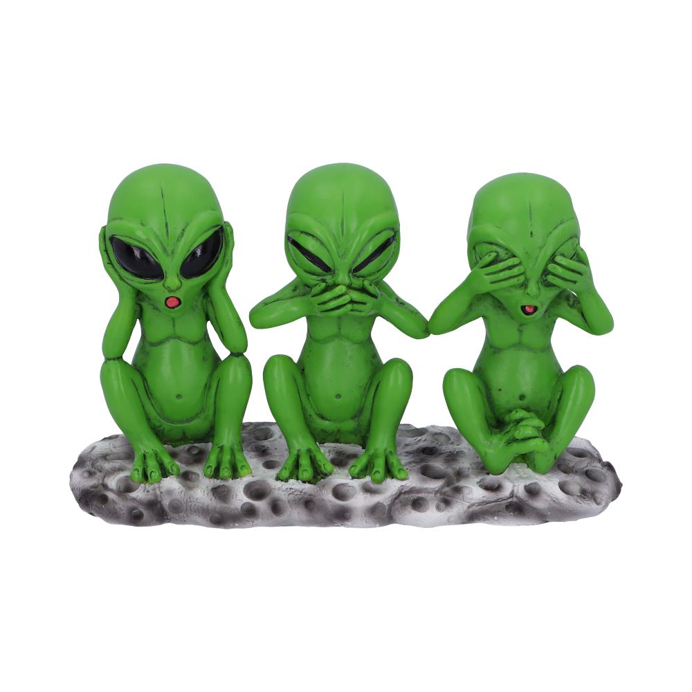 Three Wise Martians 16cm See No Hear Speak Evil Alien Figurines 1