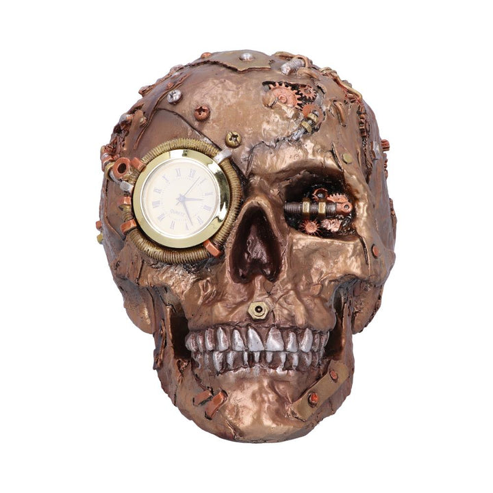 Bronze Scrapped Skull Steampunk Scrap Skeleton Figurine 19cm