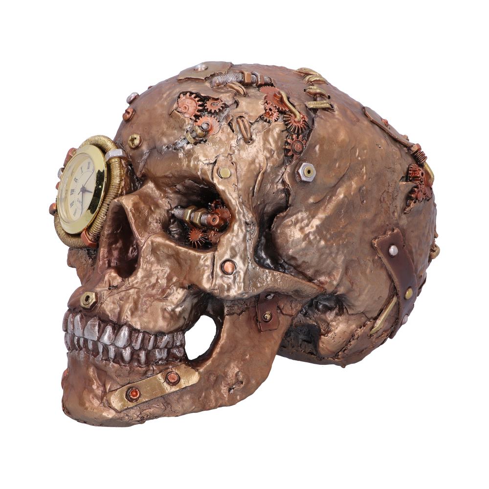 Bronze Scrapped Skull Steampunk Scrap Skeleton Figurine 19cm