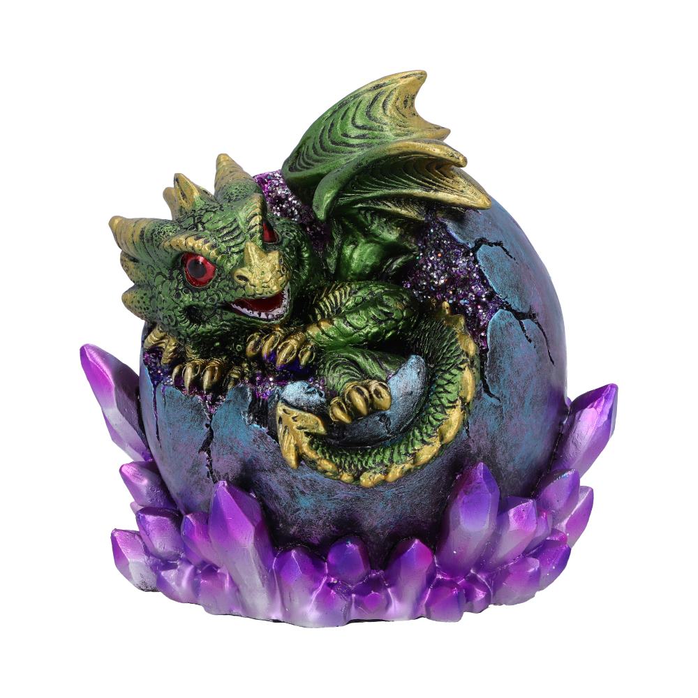 Emerald Hatchling Glow Dragonling Green Dragonling Crystal Figurine 1