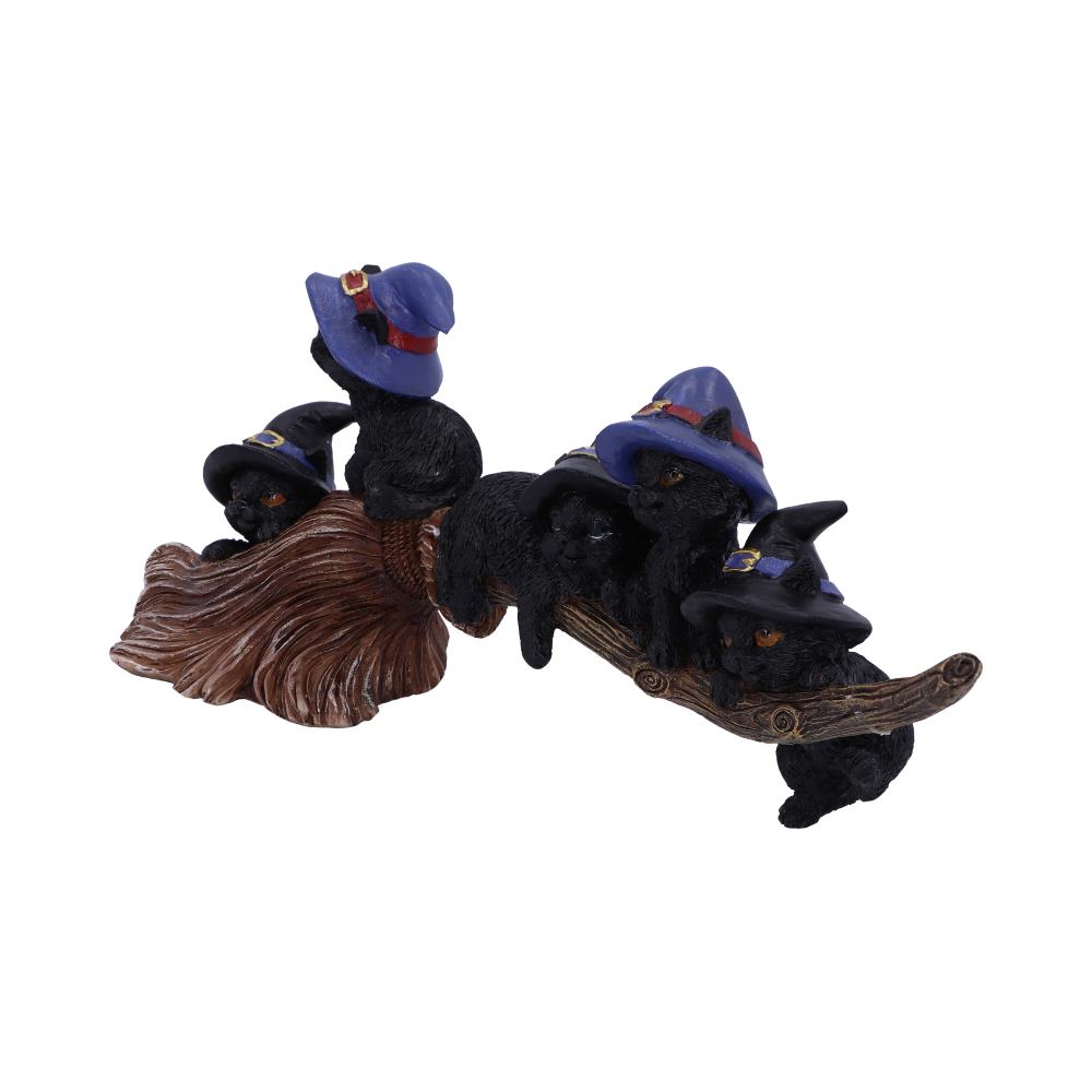 Purrfect Broomstick Witches Familiar Black Cats and Figurine 27.5cm 2
