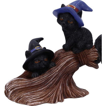 Purrfect Broomstick Witches Familiar Black Cats and Figurine 27.5cm 5