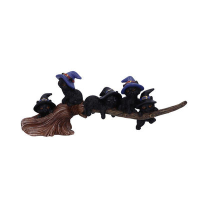 Purrfect Broomstick Witches Familiar Black Cats and Figurine 27.5cm 1