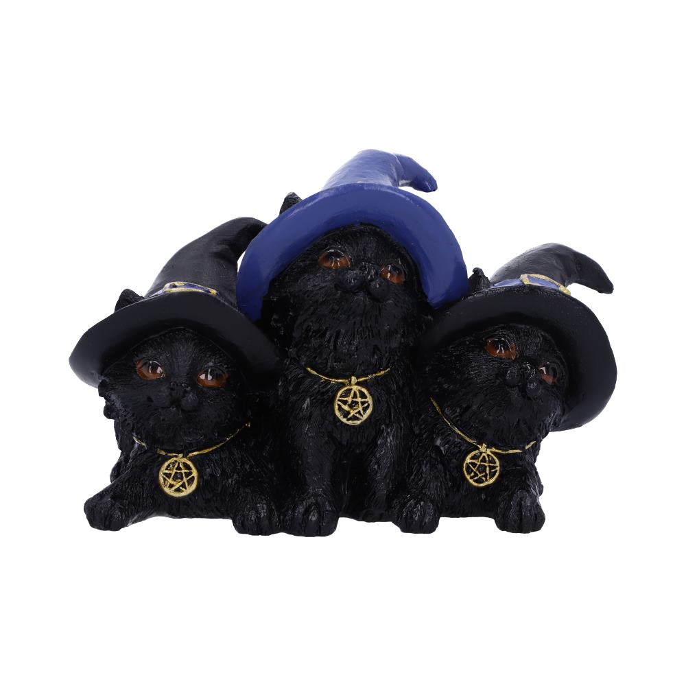 Familiar Felines Black Cats in Witches Hats Figurine 9.8cm 1