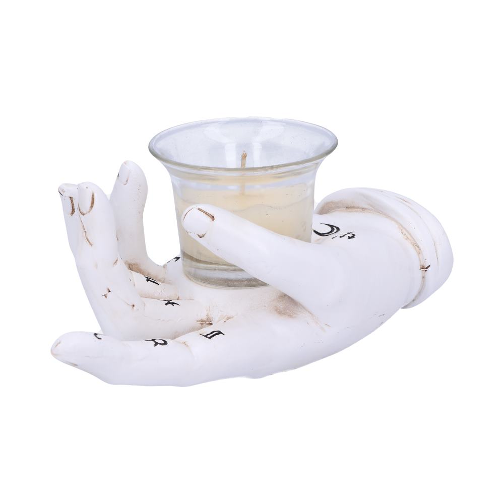 Palmists Prediction White Chiromancy Hand Candle Holder 18.3cm 2