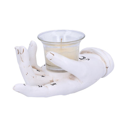 Palmists Prediction White Chiromancy Hand Candle Holder 18.3cm 2