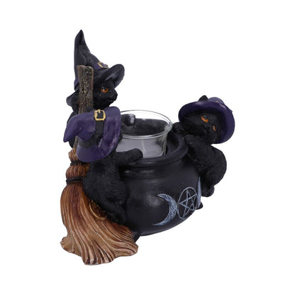 Familiar Cauldron Black Cat Candle Holder 12.5cm 4