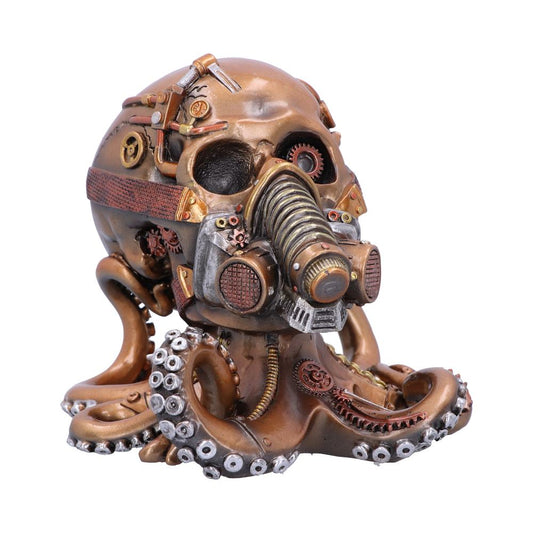 Octo Respiration Bronze Steampunk Skull 18cm 1