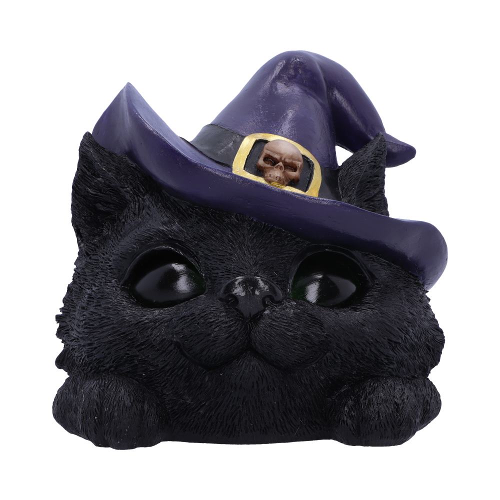 Familiar Grin Black Cat Head With Light Up Eyes 13.8cm 1