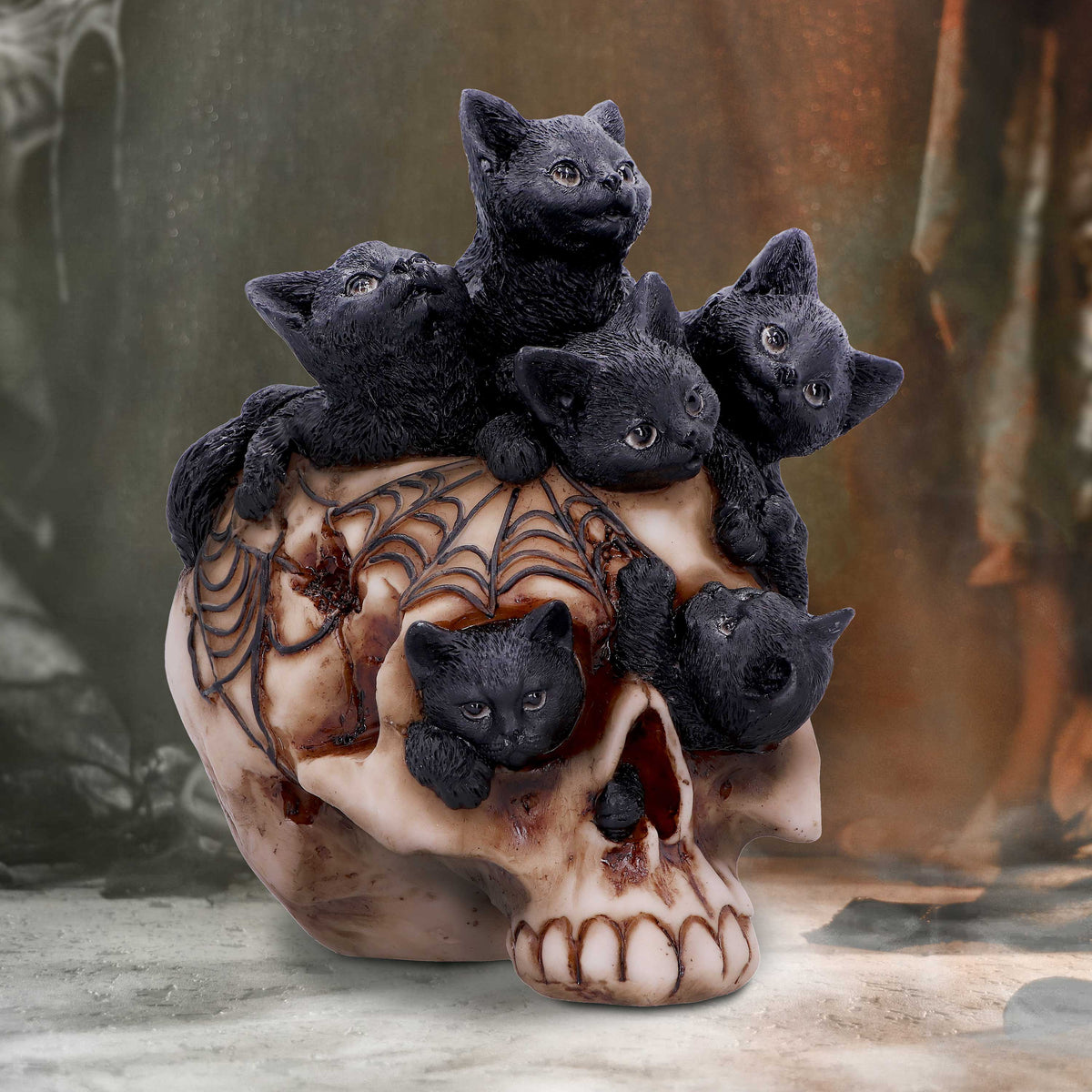 Cranial Litter Skull 14cm Resin Statue 7