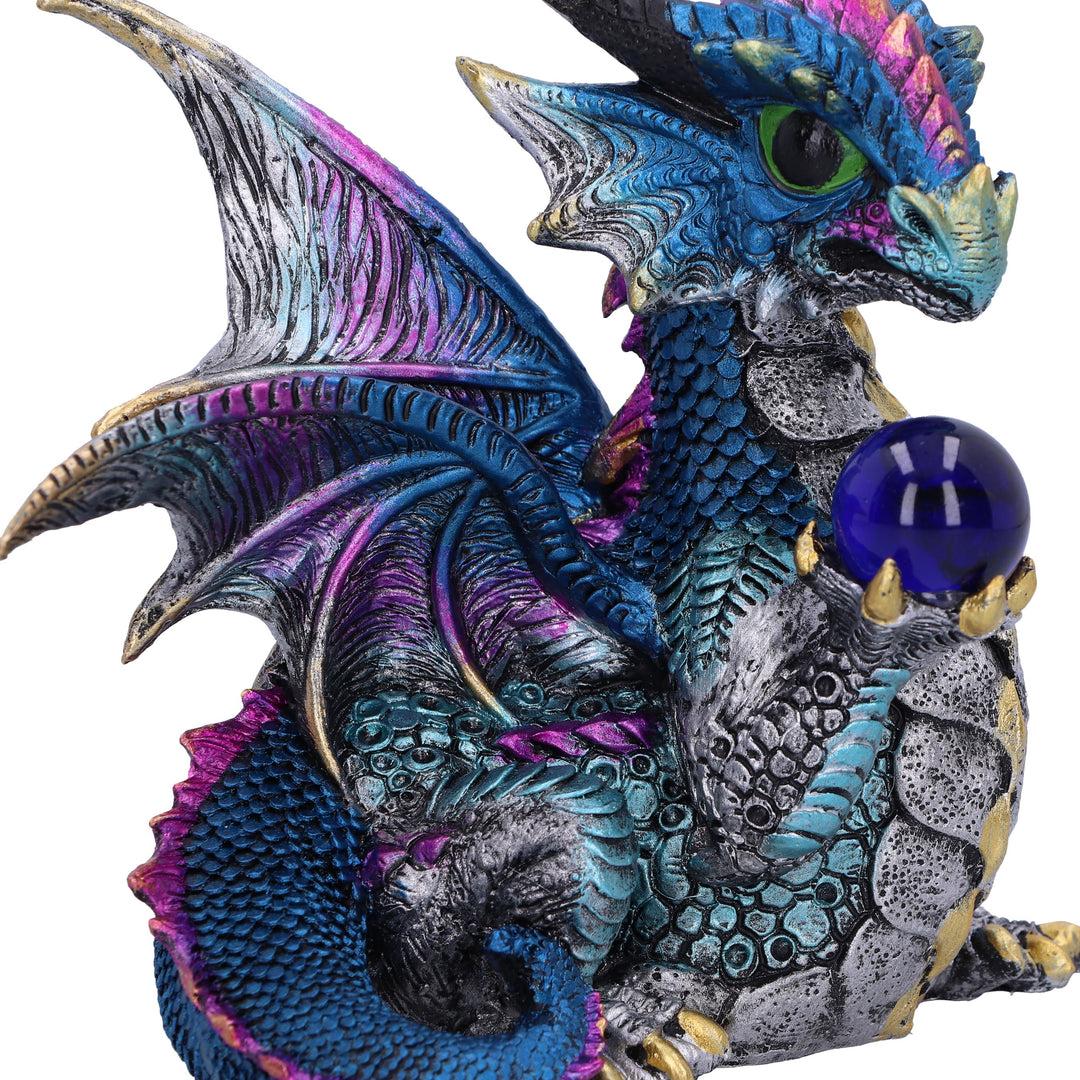 Orb Hoard Dragon Figurine Blue 15.5cm 6