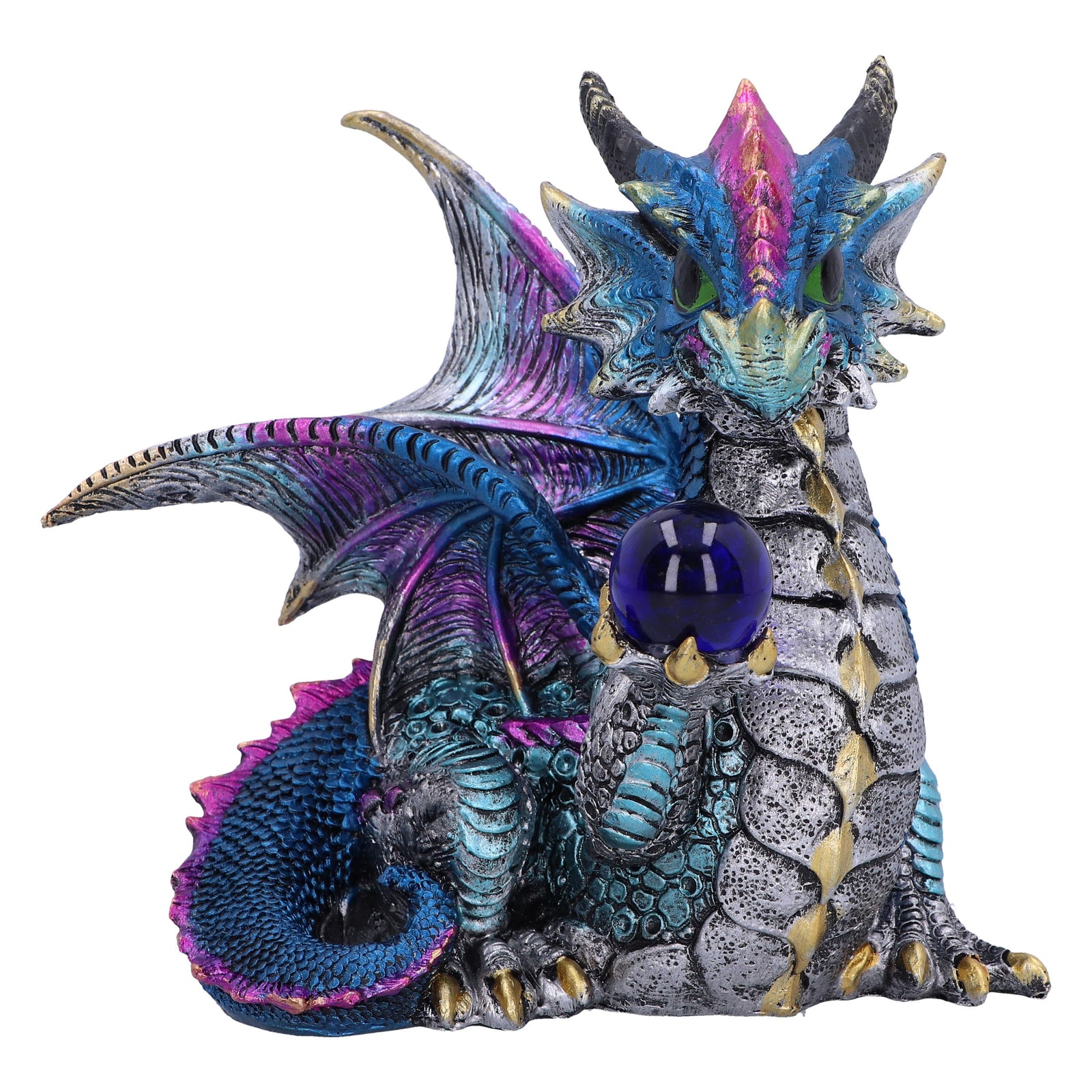 Orb Hoard Dragon Figurine Blue 15.5cm 1