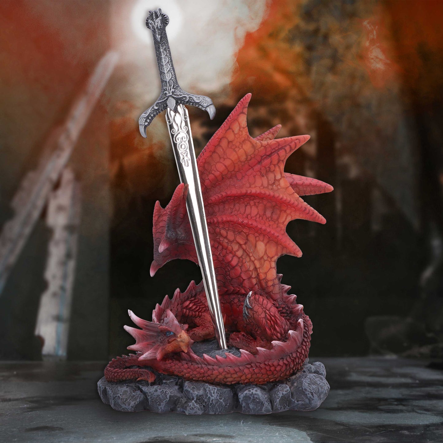Forged in Flames Red Dragon Figurine 16.5cm 7