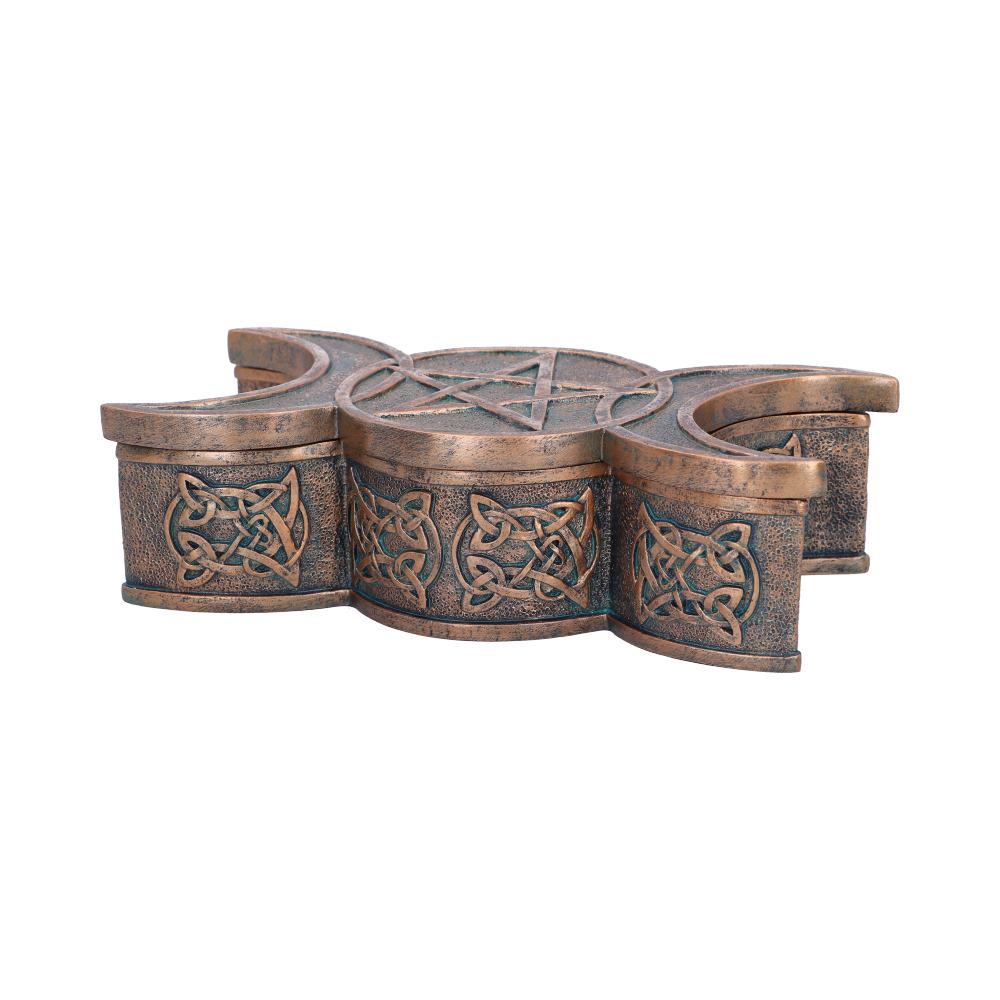 Triple Moon Bronze Trinket Box 18.5cm 1