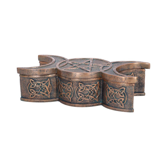 Triple Moon Bronze Trinket Box 18.5cm 1