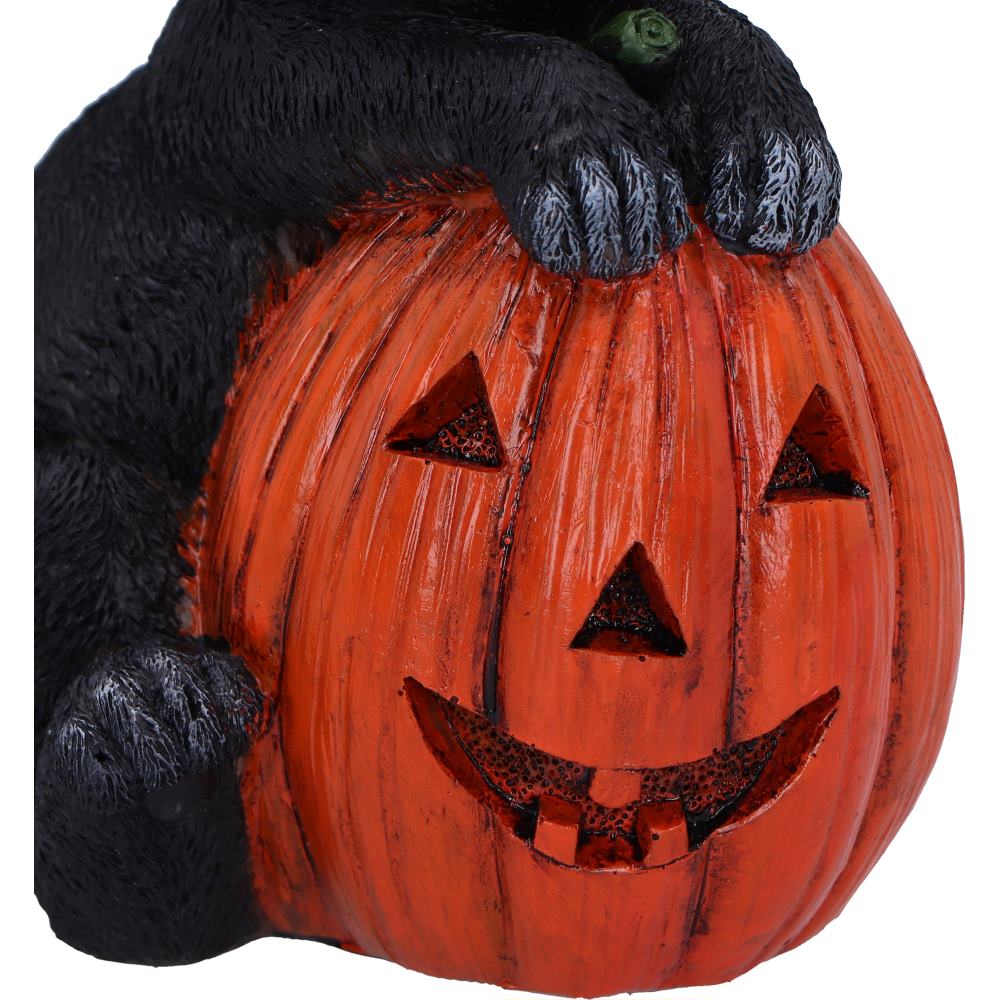 Trick or Treat Cat with Pumpkin Figurine 13cm Resin Statue for Halloween 6