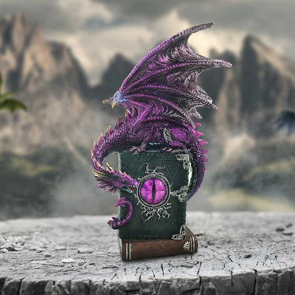 Dragon Fable Purple on Book Figurine 24cm 7