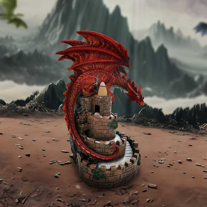 Crimson Keep Red Dragon Backflow Incense Burner 22cm 7