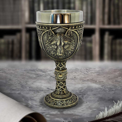 Wild Thirst Medieval Wolf Chalice 20cm 7