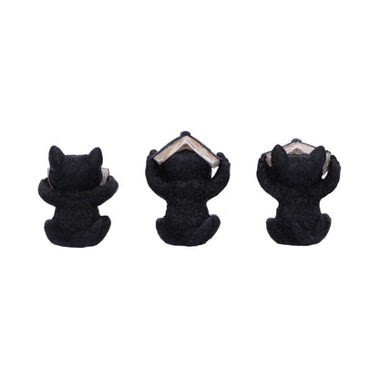 Three Wise Witchy Black Spell Cats 8.5cm 3