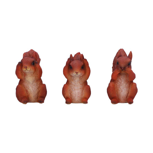 Three Wise Squirrel Figurines 9cm Squirrels 1