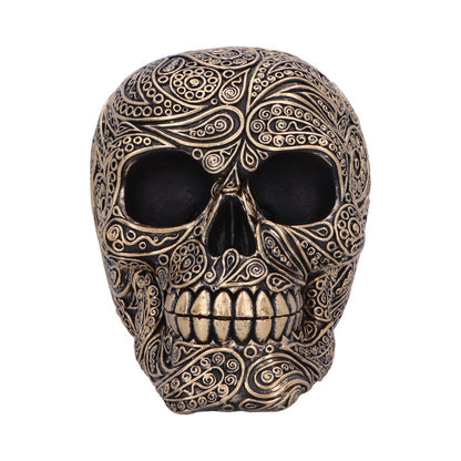 Paisley Black and Gold Skull Head 11.5cm 2