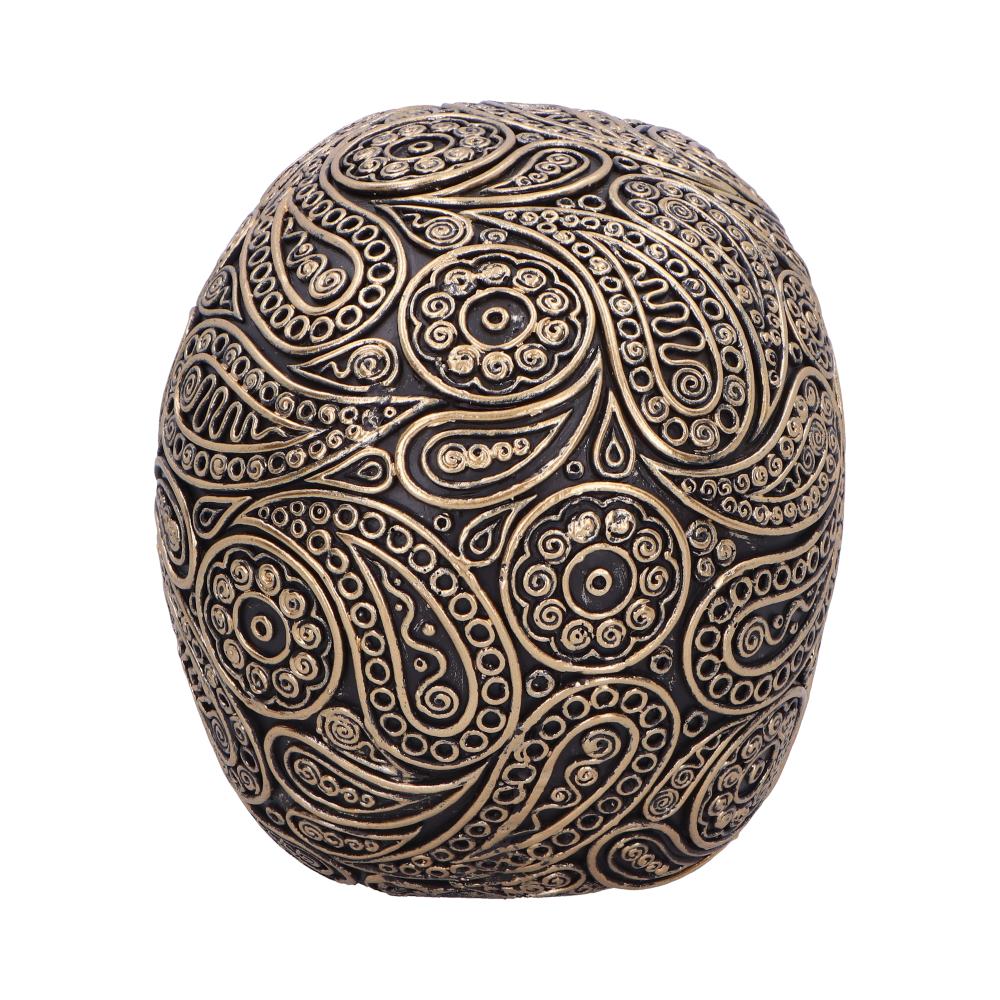 Paisley Black and Gold Skull Head 11.5cm 3