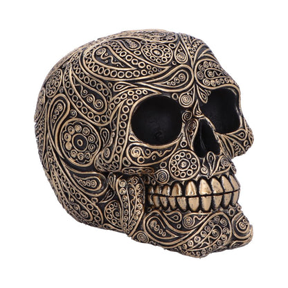 Paisley Black and Gold Skull Head 11.5cm 1