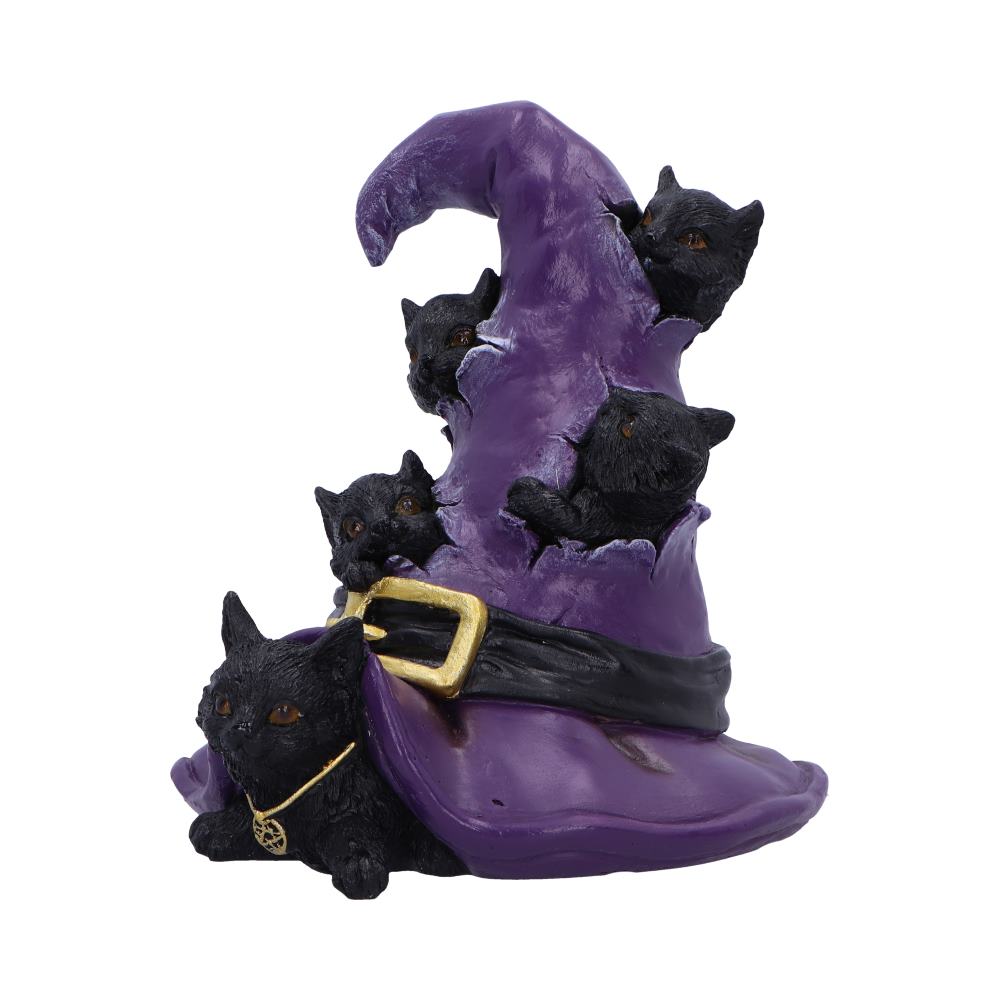 Magical Mischief Witch Hat and Black Cats Figurine 14cm 2