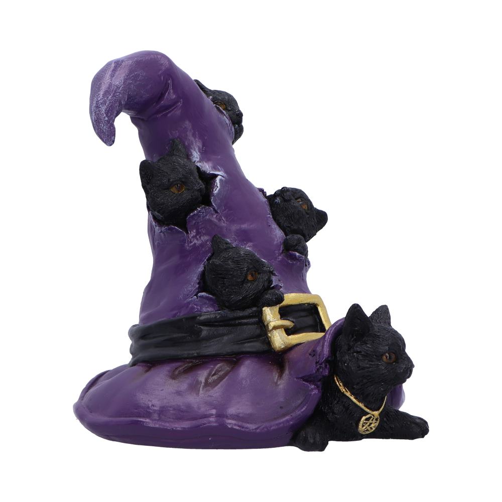 Magical Mischief Witch Hat and Black Cats Figurine 14cm 4